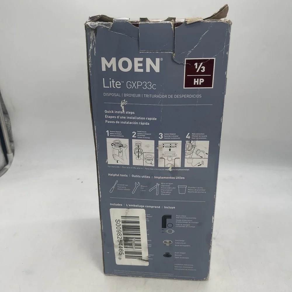 Moen Lite Series GXP33C PRO 1/3 HP Continuous Feed Garbage Disposal Read